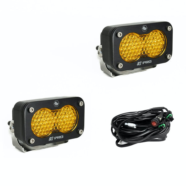 Baja Designs 487816 LED Light Pods Amber Lens Work/Scene Pattern Pair S2 Pro Series