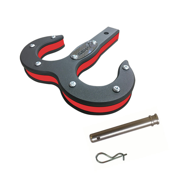 GEN-Y Hitch GH-0070-R Hulk 2.0 16K Tow Hook 2in Shank Black/Red with GH-099 Pin and GH-011 Clip