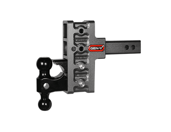GEN-Y Hitch GH-224 Mega-Duty 2in Shank 5in Offset Drop 2K TW 16K Hitch and GH-051 Dual-Ball and GH-032