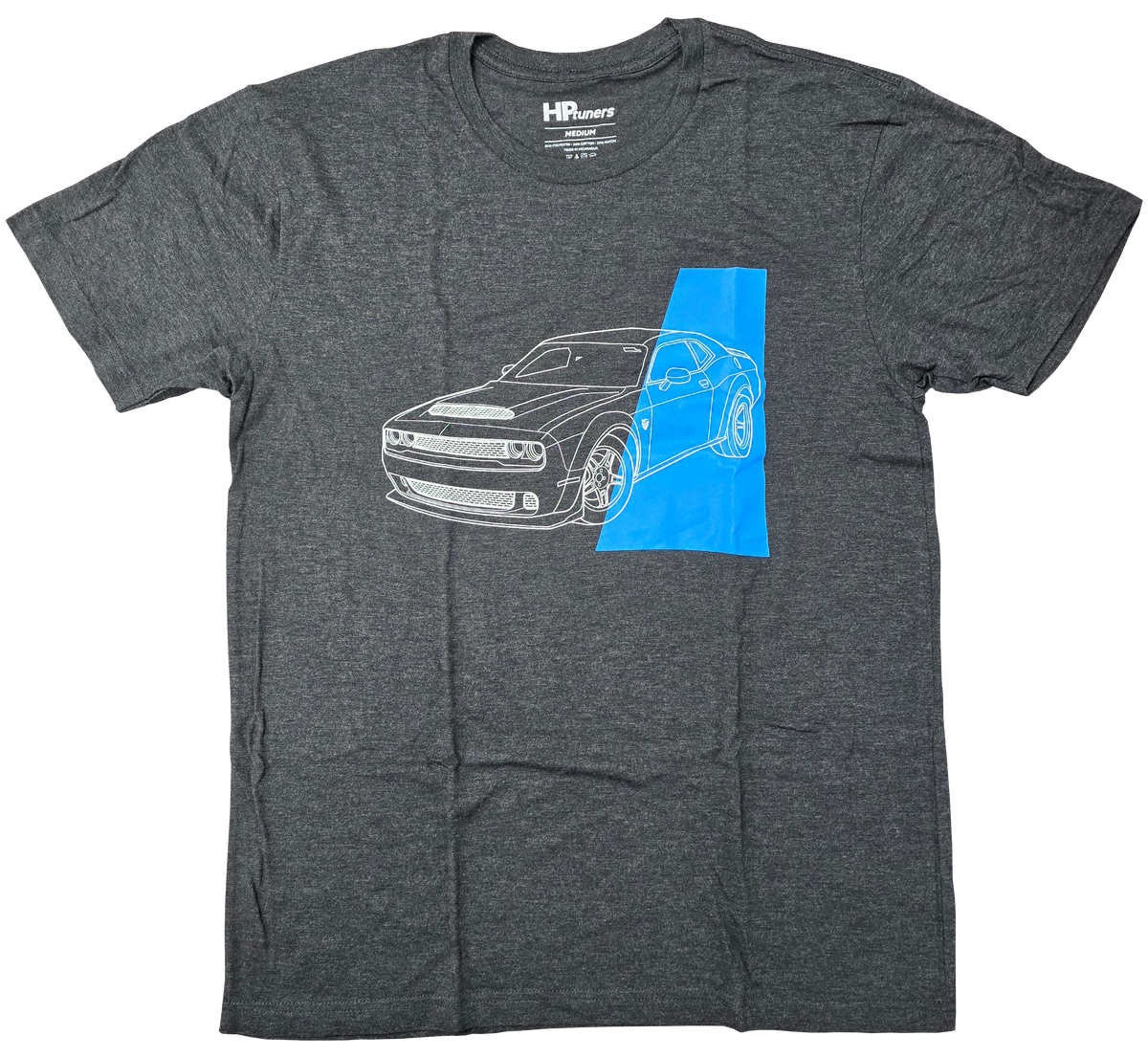 HP Tuners Dodge Challenger T-Shirt – Grey Poly-Cotton-Rayon Blend