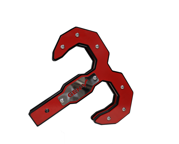 GEN-Y Hitch GH-0073 Hulk 2.5 21K Tow Hook Black/Red 2.5in Shank with GH-099 Pin and GH-011 Twist Clip
