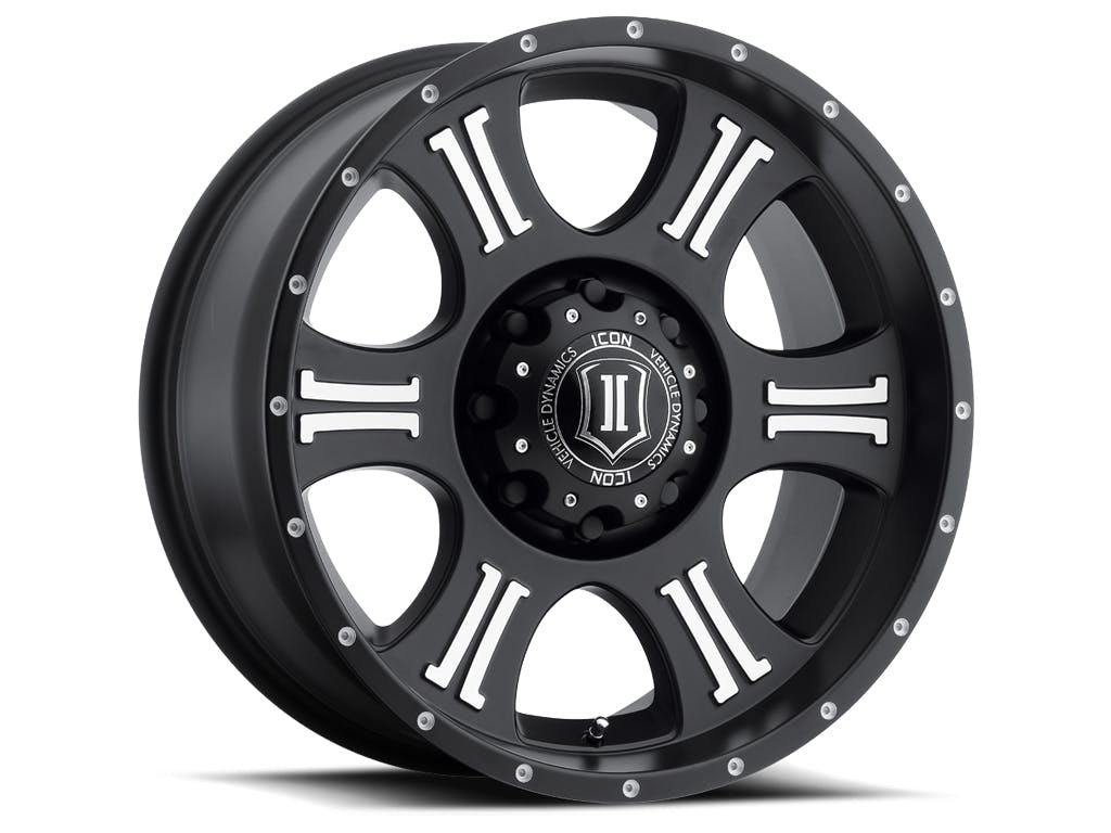 ICON Alloys 1020908057MB Shield Satin Black Mach - 20 X 9 / 8 X 6.5 / 19mm / 5.75 bs