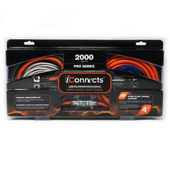 iConnects PRO Series 2000 Watt 4AWG Amp Kit ICPRO42000