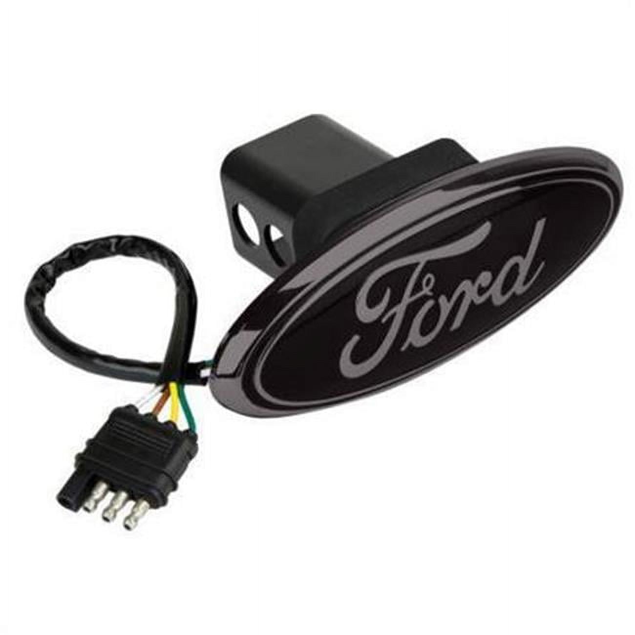 TFP 46058LHB Lighted Hitch Cover - Black and Chrome