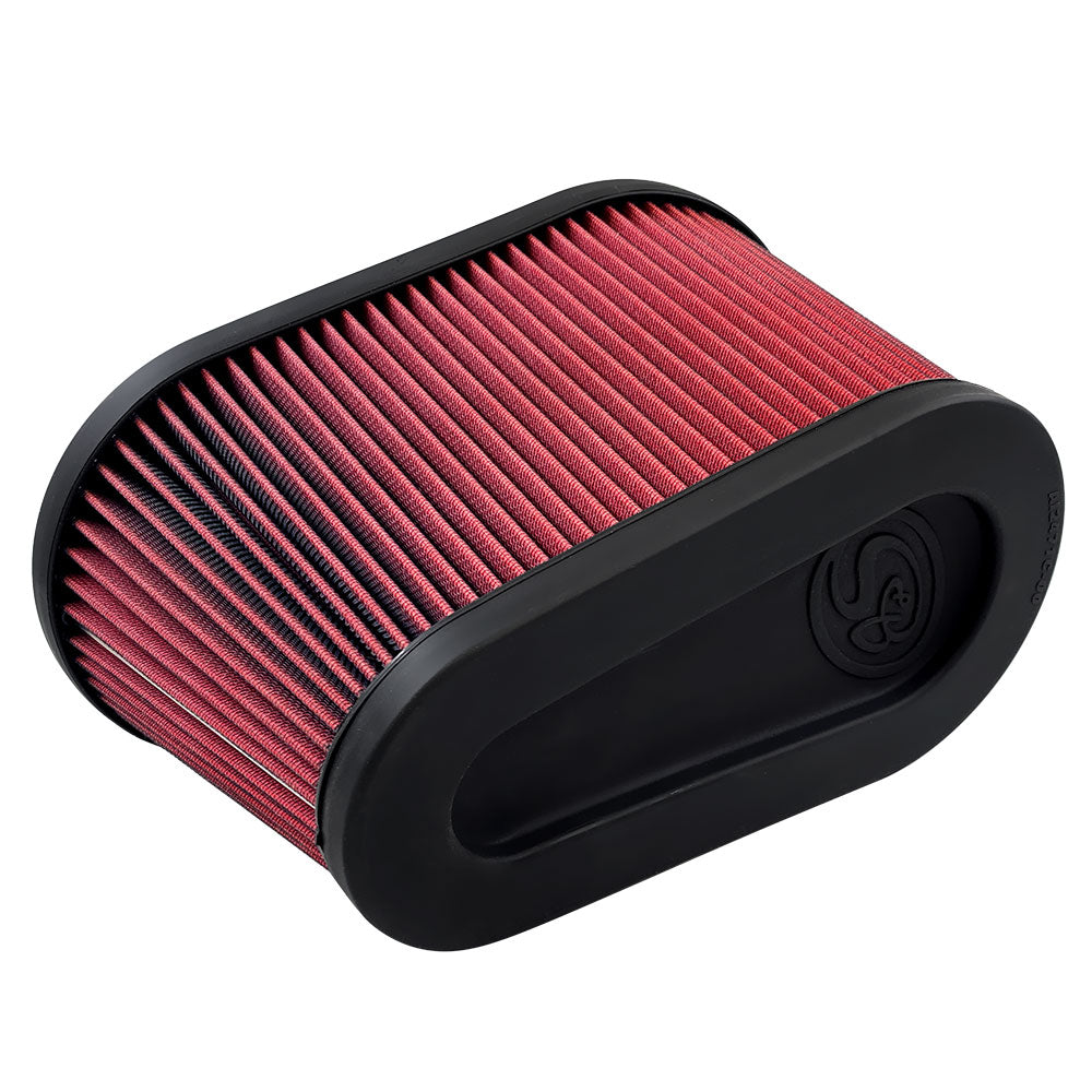 S&B Filters Air Filter For Intake Kits 75-5136 / 75-5136D Oiled Cotton Cleanable Red KF-1076-BKJF