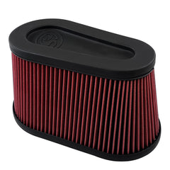 S&B Filters Air Filter For Intake Kits 75-5136 / 75-5136D Oiled Cotton Cleanable Red KF-1076-BKJF