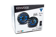 Kenwood KFC-1673MRBL 260 Watts Max 4 Ohms 6.5 Inch 2-Way RGB Lightning Marine Power Sports LED Speakers- Black