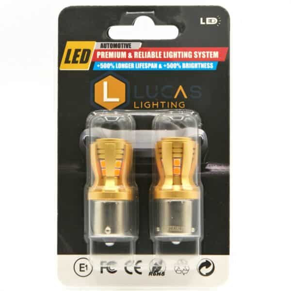 Lucas Lighting,1156 BA15S 16 LED Canbus Bulb (Amber)