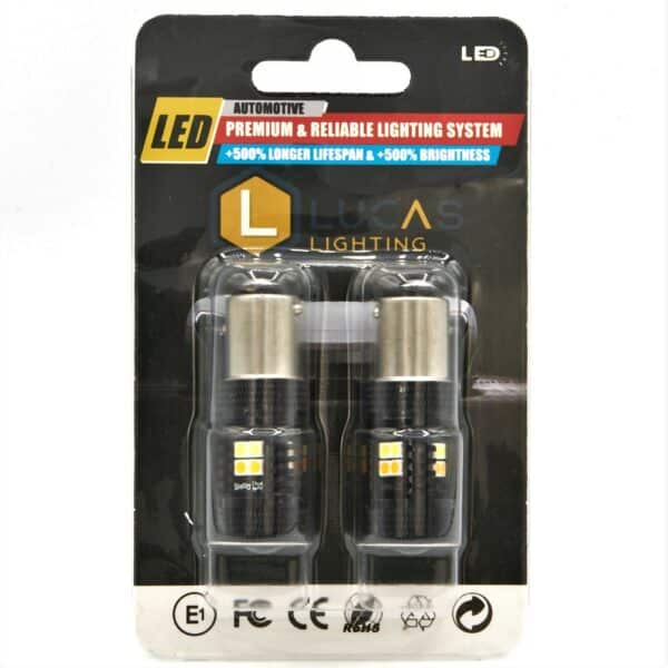 Lucas Lighting,1157 BAY15D 16 LED Canbus Bulb (Amber)