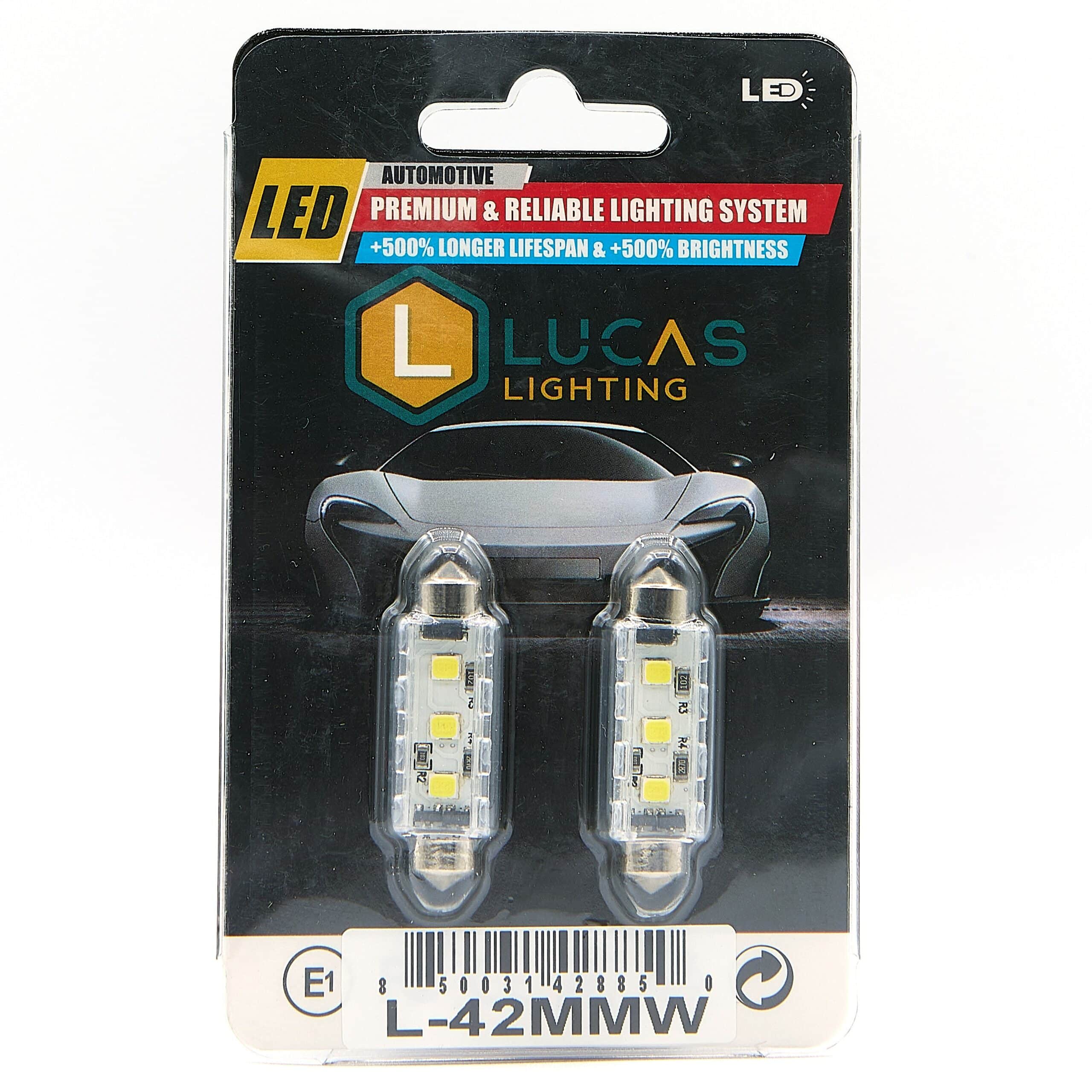 Lucas Lighting,42mm Festoon Canbus Bulb (White)