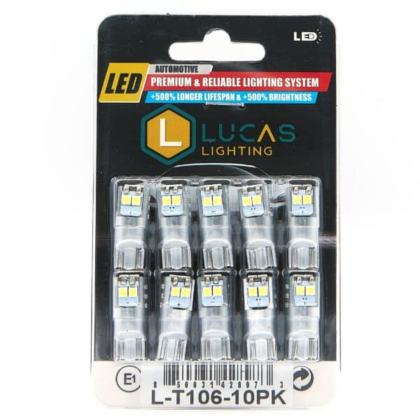 Lucas Lighting,T10 194 6 LED Canbus Bulb 5 PAIR PACK (White)