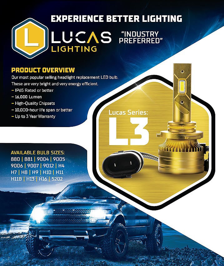 Lucas Lighting,L3-H11 PAIR Single output.  Replaces H11/B(w/LL-H11B-HAR)/ST/SU/XV,H8,H9,H16 (L)