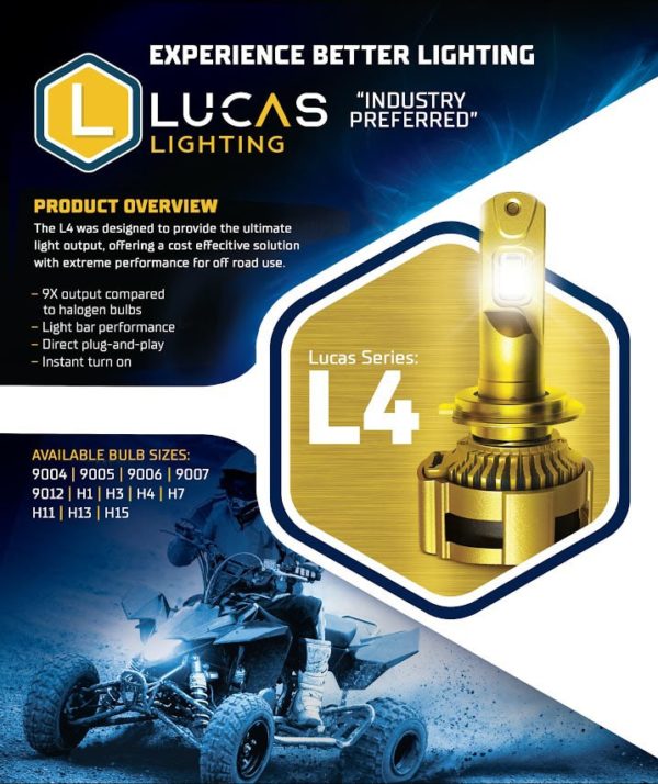 Lucas Lighting,L4-H11 PAIR Single output.  Replaces H11/B(w/LL-H11B-HAR)/ST/SU/XV,H8,H9,H16 (L)