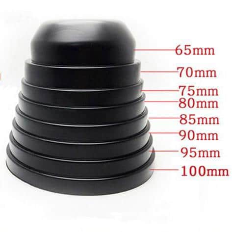 Lucas Lighting,Universal Dust Cap 65, 70, 75, 80, 85, 90, 95, 100 MM cut to size thick rubber (pr)