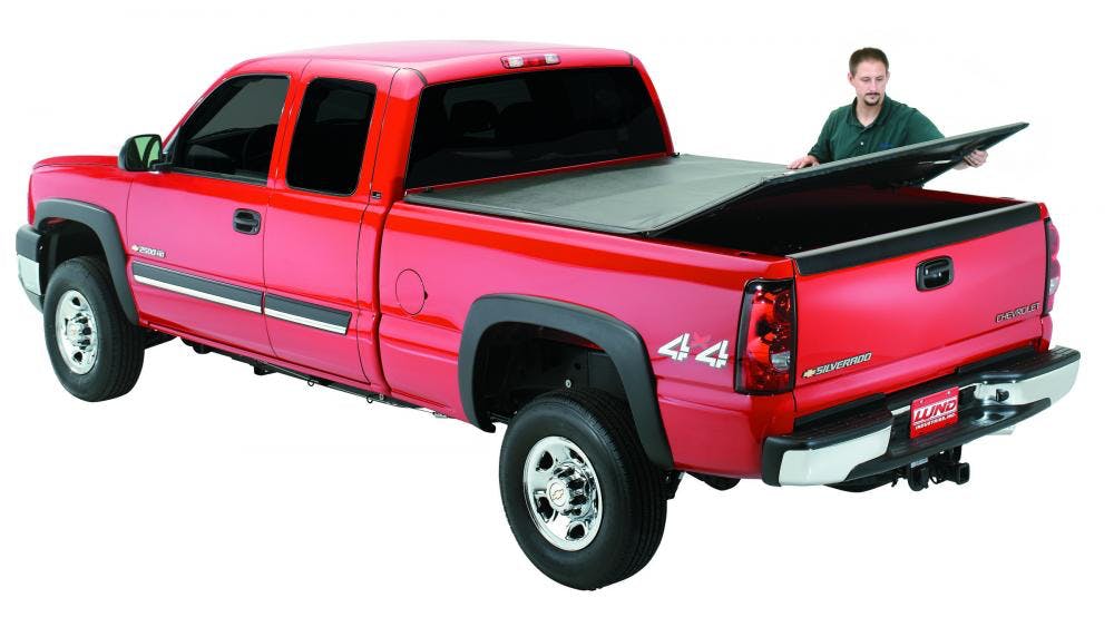 LUND 95078 Genesis Tri-Fold Tonneau Cover, Black Leather Look GENESIS TRI-FOLD TONNEAU