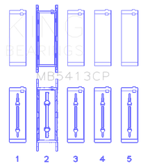 King Engine Bearings Inc MB5413CP 030 MAIN BEARING SET For GENERAL MOTORS 134