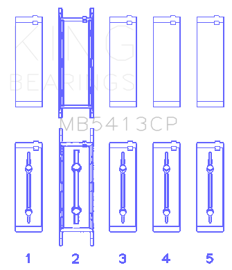 King Engine Bearings Inc MB5413CP 020 MAIN BEARING SET For GENERAL MOTORS 134