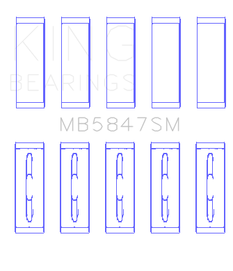 King Engine Bearings Inc MB5847SM0.5 MAIN BEARING SET For FORD 6.7 POWER STROKE V8 DIESEL OS +.040