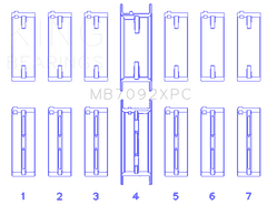 King Engine Bearings Inc MB7092XPC0.25 MAIN BEARING SET For NISSAN RB26DETT, 24V