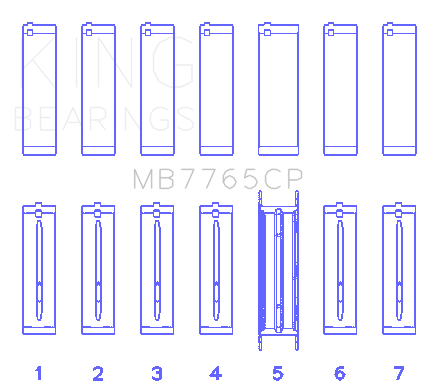 King Engine Bearings Inc MB7765CP 020 MAIN BEARING SET For GMC 4.2 VORTEC L6