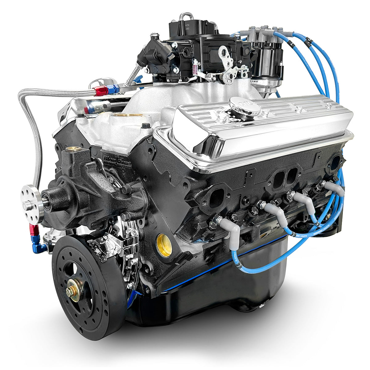 BluePrint Engines 383 ci Small Block GM style marine engine - dressed longblock w/ carb MBP3830CTC