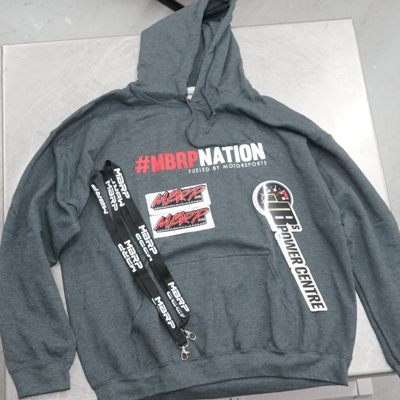 MBRP and JBs Power Centre Swag Package - MBRP Hoodie Lanyard and Stickers