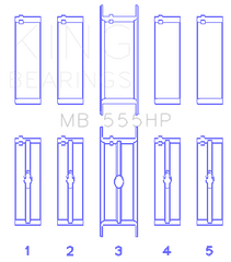 King Engine Bearings Inc MB 555HP 001 MAIN BEARING SET For CHRYSLER 350, 361, 383, 403