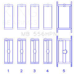 King Engine Bearings Inc MB 556HPN MAIN BEARING SET For CHEVROLET 396-502 GEN IV, V, VI