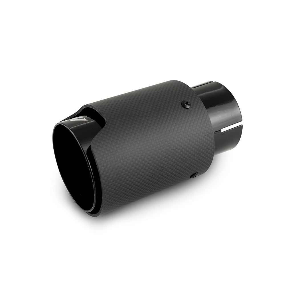 Mishimoto MMEXH-TIP-CFM25BK Mishimoto Carbon Fiber Exhaust Tip M Logo 2.5?  MMEXH-TIP-CFM25BK