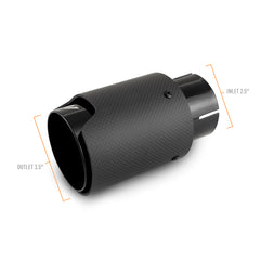 Mishimoto MMEXH-TIP-CFM25BK Mishimoto Carbon Fiber Exhaust Tip M Logo 2.5?  MMEXH-TIP-CFM25BK