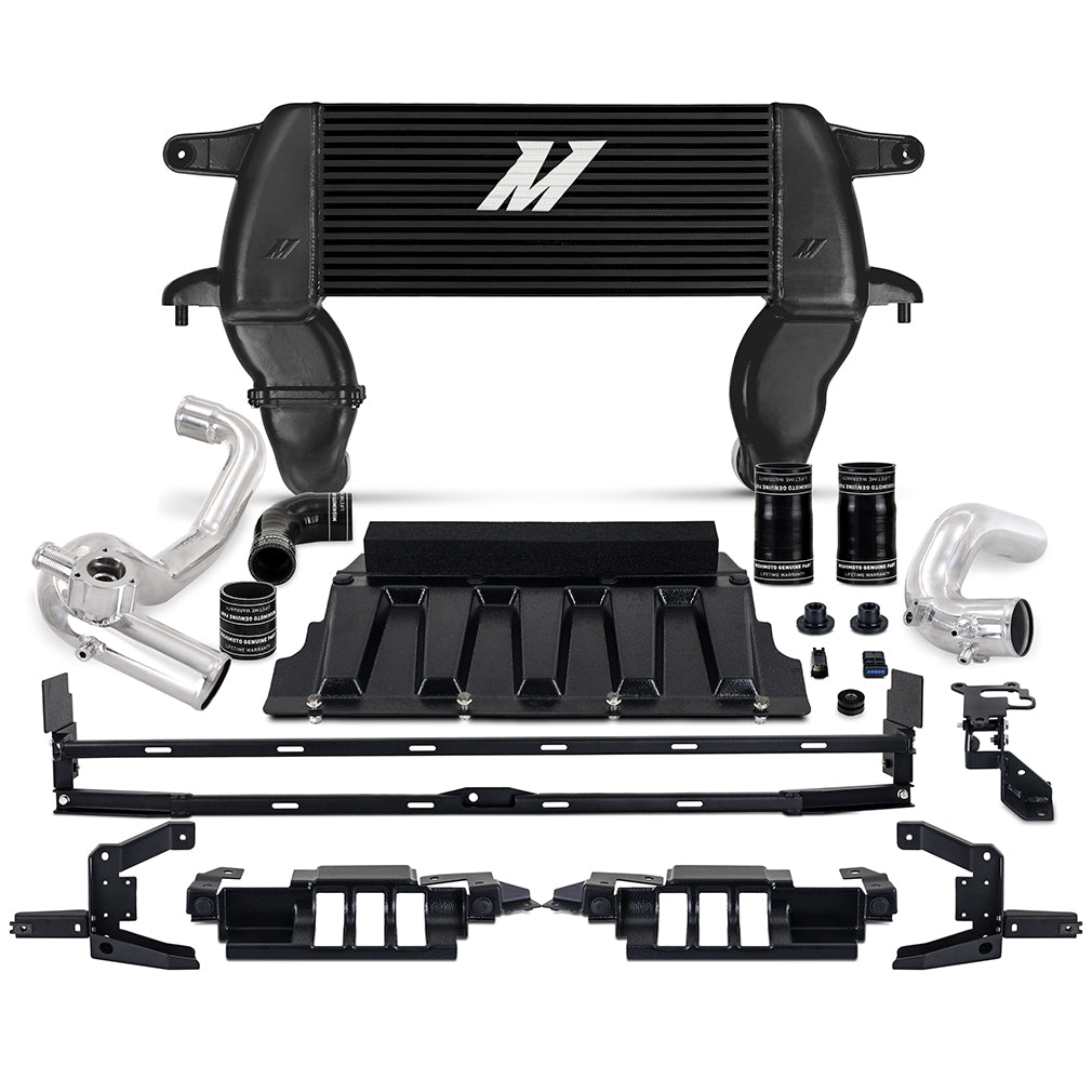 Mishimoto MMINT-BR23-21HKBKP High-mount Intercooler Kit 2021+ Ford Bronco 2.3L Black Core Polished Pipes  MMINT-BR23-21HKBKP