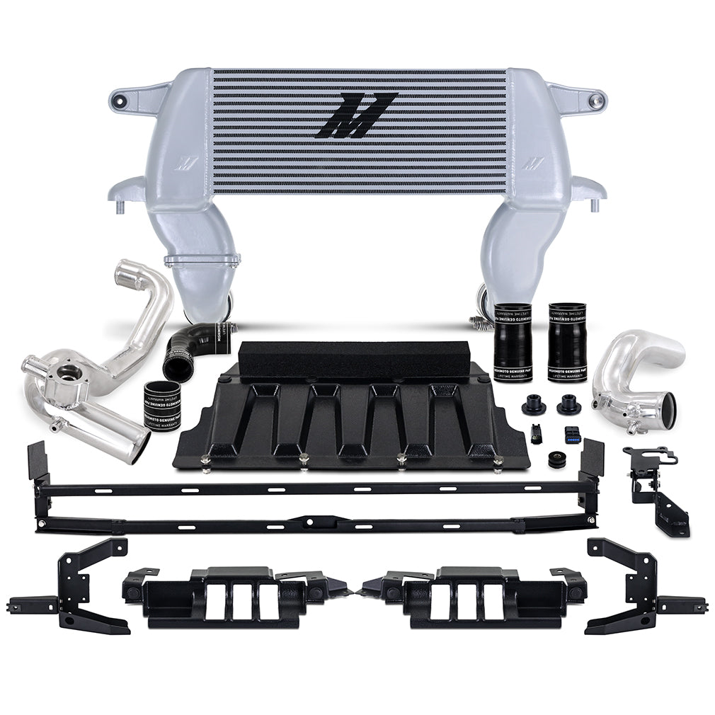 Mishimoto MMINT-BR23-21HKSLP High-mount Intercooler Kit 2021+ Ford Bronco 2.3L Silver Core Polished Pipes  MMINT-BR23-21HKSLP