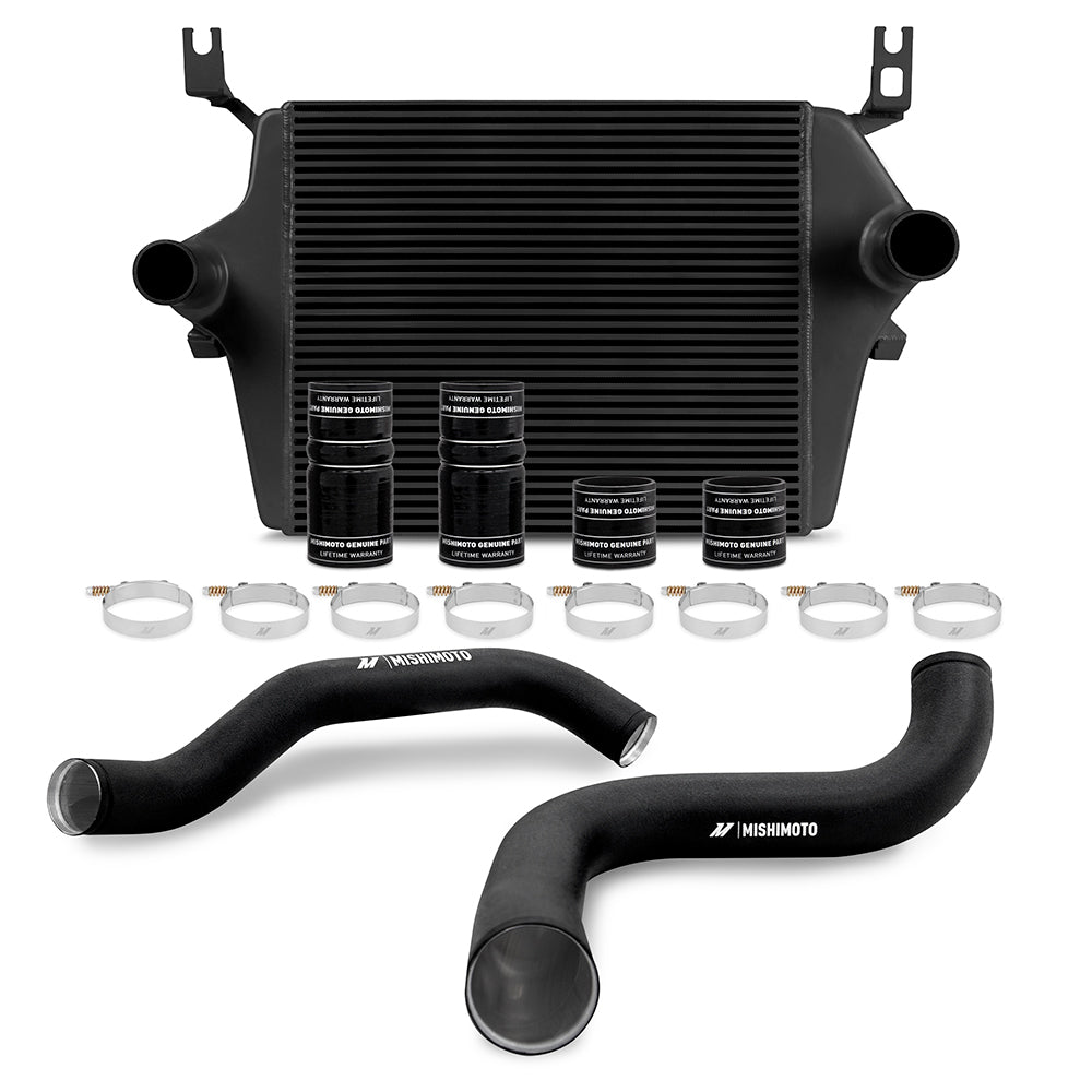 Mishimoto MMINT-F2D-99KBKBK Ford 7.3L Powerstroke Intercooler Kit 1999-2003 Black Cooler Black Pipes  MMINT-F2D-99KBKBK