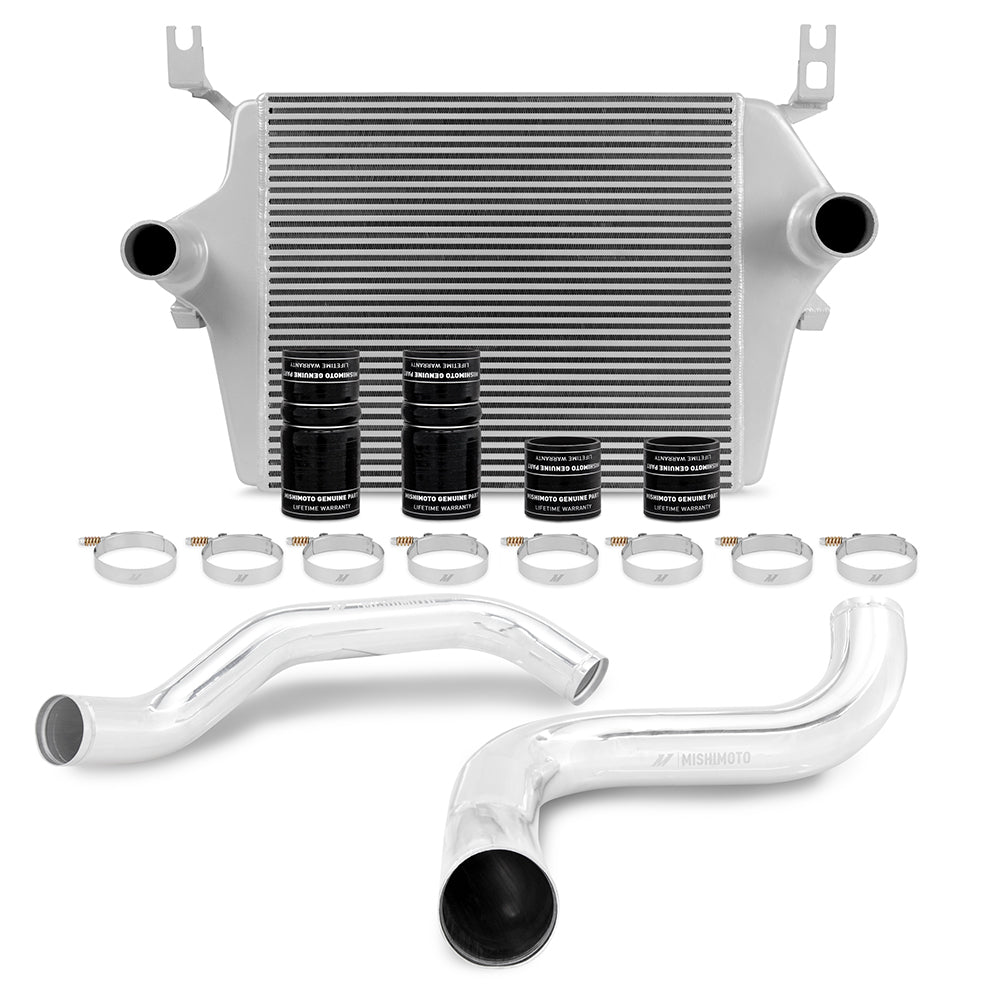 Mishimoto MMINT-F2D-99KSLP Ford 7.3L Powerstroke Intercooler Kit 1999-2003 Silver Cooler Polished Pipes  MMINT-F2D-99KSLP