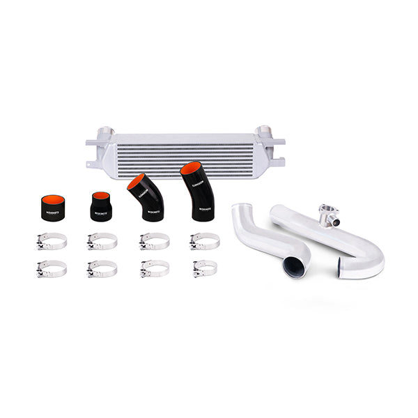 Mishimoto MMINT-MUS4-15KPSL Ford Mustang EcoBoost Intercooler Kit 2015-2023 Silver w/ Polished Pipe  MMINT-MUS4-15KPSL