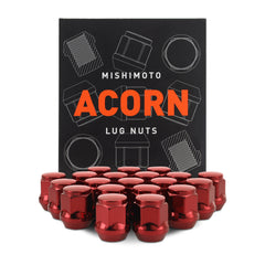 Mishimoto MMLG-AC1215-20RD Mishimoto Steel Lug Nuts M12x1.5 Acorn Seat 20pc Set Red  MMLG-AC1215-20RD