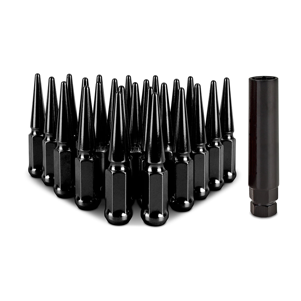 Mishimoto MMLG-SP1415-24BK Mishimoto Spiked Lug Nuts M14x1.5 24-PC Set  MMLG-SP1415-24BK
