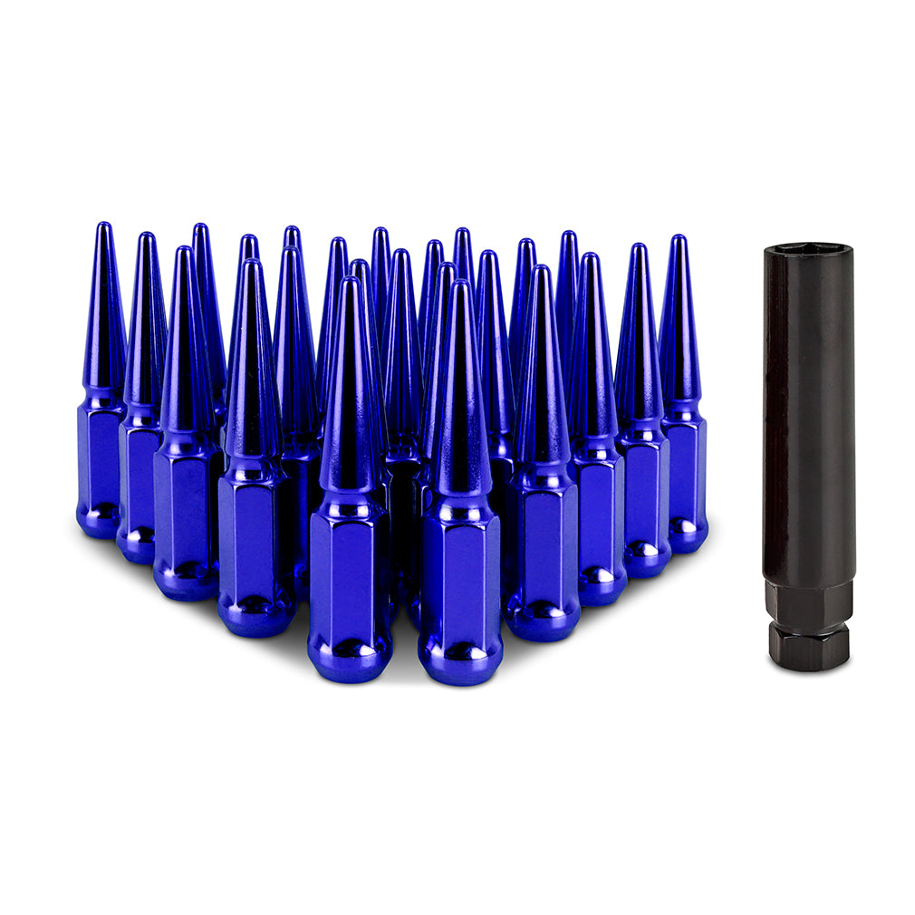Mishimoto MMLG-SP1415-24BL Mishimoto Spiked Lug Nuts M14x1.5 24-PC Set  MMLG-SP1415-24BL