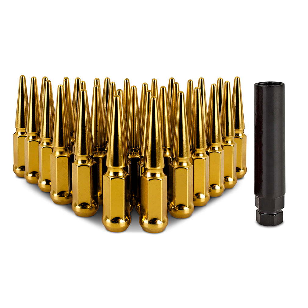 Mishimoto MMLG-SP1415-32GD Mishimoto Spiked Lug Nuts M14x1.5 32-PC Set  MMLG-SP1415-32GD
