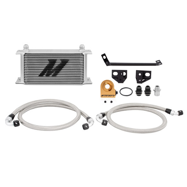 Mishimoto MMOC-MUS4-15T Ford Mustang EcoBoost Thermostatic Oil Cooler Kit 2015-2017 Silver  MMOC-MUS4-15T