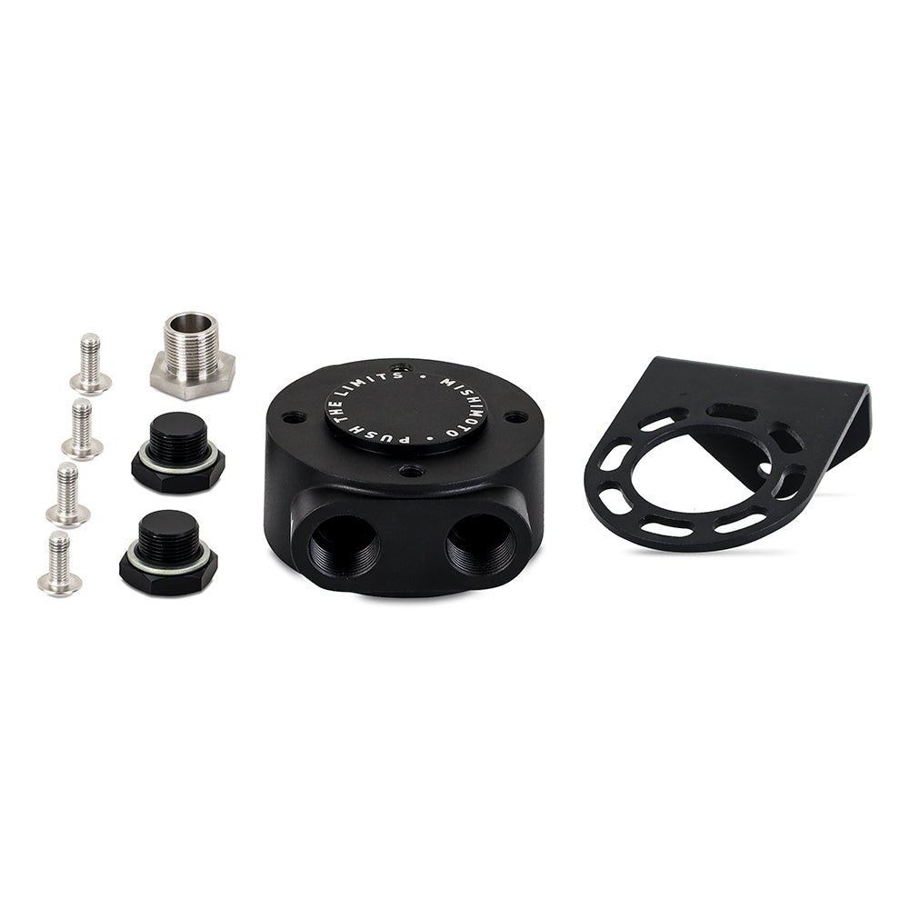 Mishimoto MMOC-RFH-M20BK Mishimoto Remote Oil Filter Mount M20 X 1.5 Filter Thread Black  MMOC-RFH-M20BK