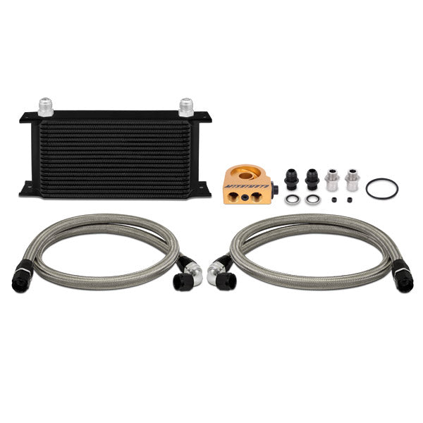 Mishimoto MMOC-ULTBK Universal Thermostatic 19 Row Oil Cooler Kit Black  MMOC-ULTBK