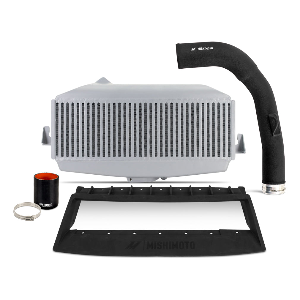 Mishimoto MMTMIC-WRX-22KSLBK Top-Mount Intercooler Kit fits Subaru WRX 2022+ Silver Intercooler Black Pipe  MMTMIC-WRX-22KSLBK