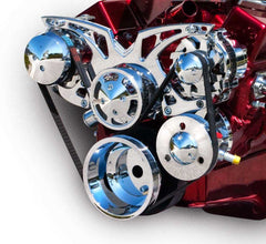 MARCH PERFORMANCE,21150,SBC Style Track Pulley Set Alt A/C with P/S