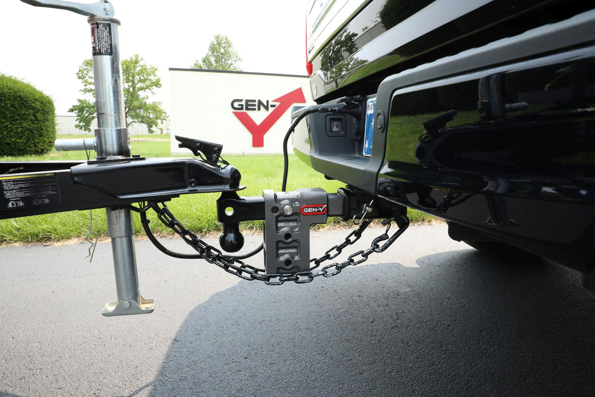 GEN-Y Hitch GH-214 Mega-Duty 2in Shank 5in Offset Drop 2K TW 16K Hitch and GH-051 Dual-Ball