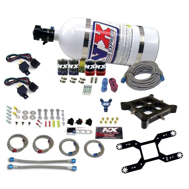 NITROUS EXPRESS 4150 Dual Stage Billet Crossbar Kit w/10lb Bott 66042-10
