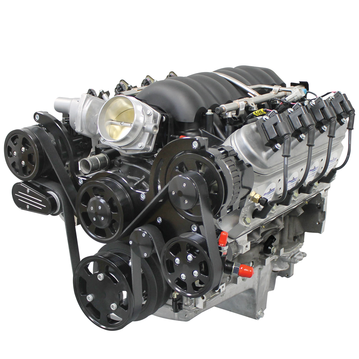 BluePrint Engines 376 ci GM LS style proseries engine - dressed longblock w/ EFI and black pulley kit  PSLS3760CTFKB