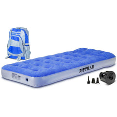 Pittman Outdoors PPI-BLU_KIDMAT Pittman Twin Kid ft. s Mattress with Portable Electric AC Powered Air Pump