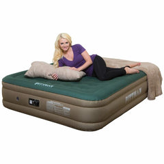 Pittman Outdoors PPI-CAMPX16 Queen Fabric Ultimate 16 Air Mattress with Built-in Recharge battery Air Pump