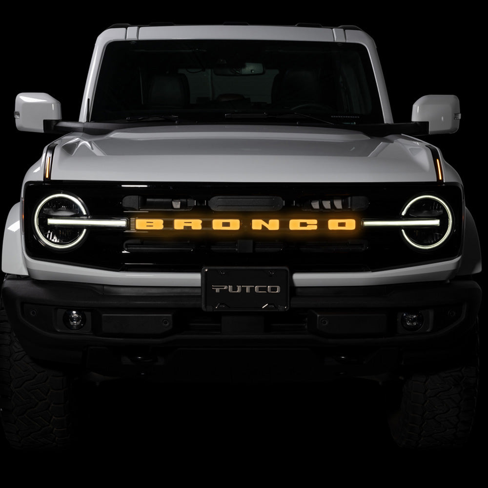 Putco Luminix Ford Bronco LED Grille Emblem Fits Ford Bronco 2021-2024 with Front Camera